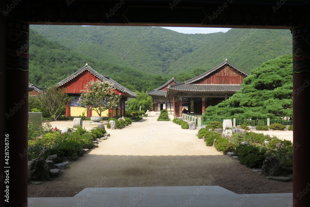 Asian traditional garden in late spring