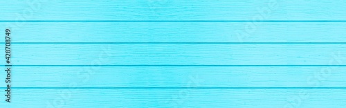 Panorama of New blue vintage wooden wall texture and background seamless or a blue wooden fence
