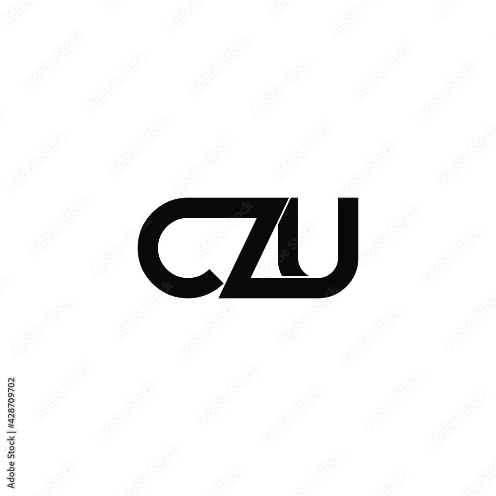 czu letter original monogram logo design - obrazy, fototapety, plakaty 