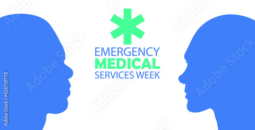 Emergency Medical Services Week in May ,Vector Illustration.
