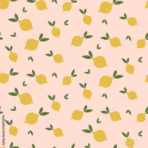 summer seamless pattern with lemon 