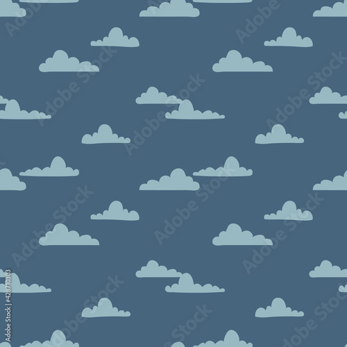 Cloud Seamless vector pattern for fabric, background, paper and others.