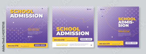 School admission social media template premium vector