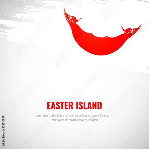 Happy national day of Easter Island with brush style watercolor country flag background