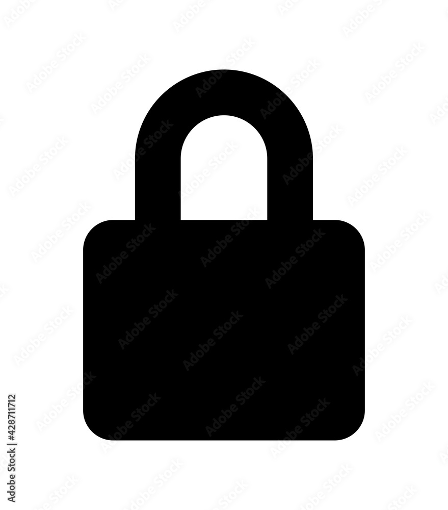 Padlock icon on white background. Padlock icon on white background.