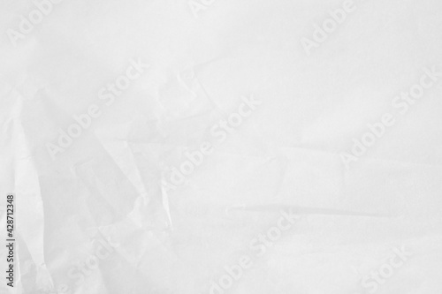 White color creased paper tissue background texture, wrinkled tissue textured paper.