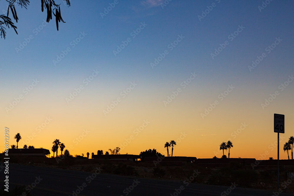 sunset in the desert