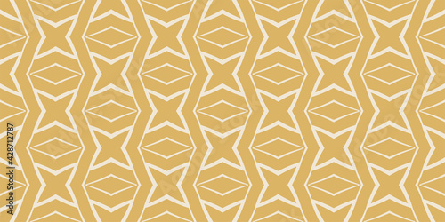 Fototapeta Naklejka Na Ścianę i Meble -  Background pattern with simple geometric ornament on a gold background. Seamless pattern, texture. Suitable for design book cover, poster, wallpaper, invitation, cards. Vector image