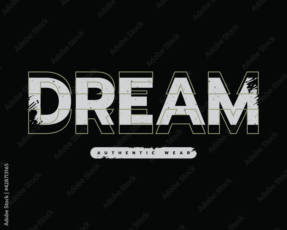 Vector illustration of letter graphics, DREAM, creative clothing, perfect for the design of t-shirts, shirts, hoodies, prints, etc.