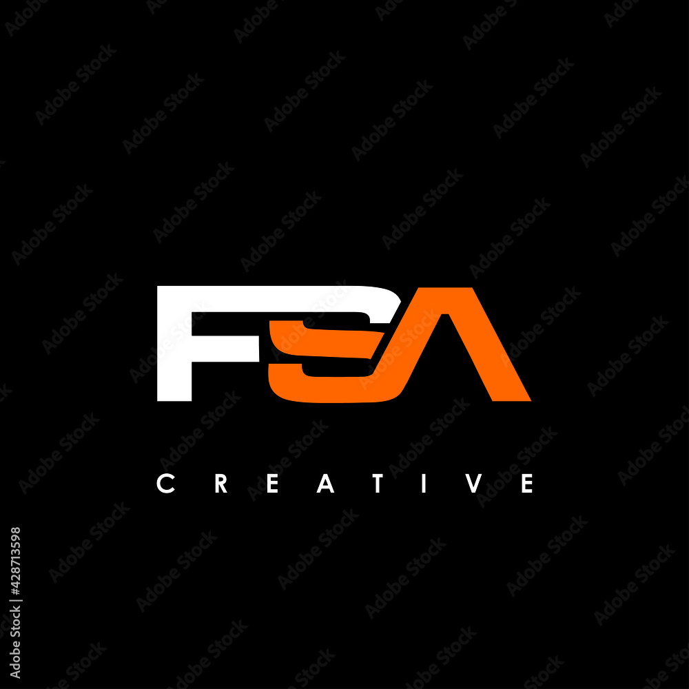 FSA Letter Initial Logo Design Template Vector Illustration