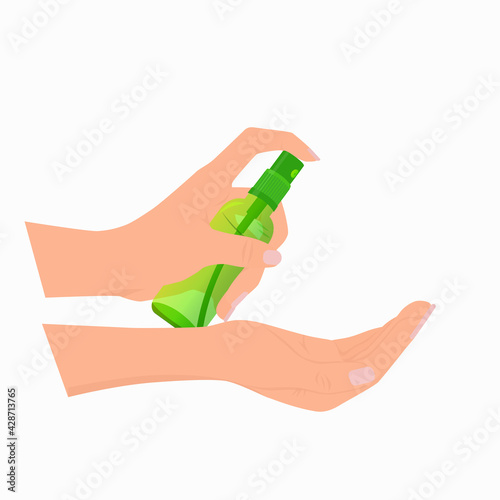 Hand sanitizer spray. Vector illustration.