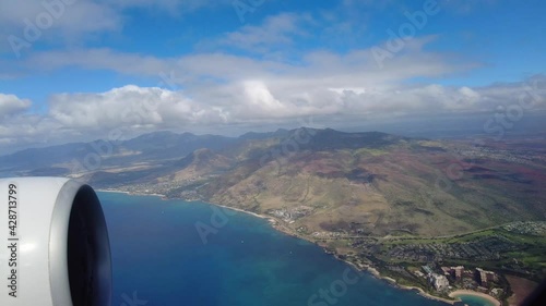 Oafu Hawaii from the plane just before landing
