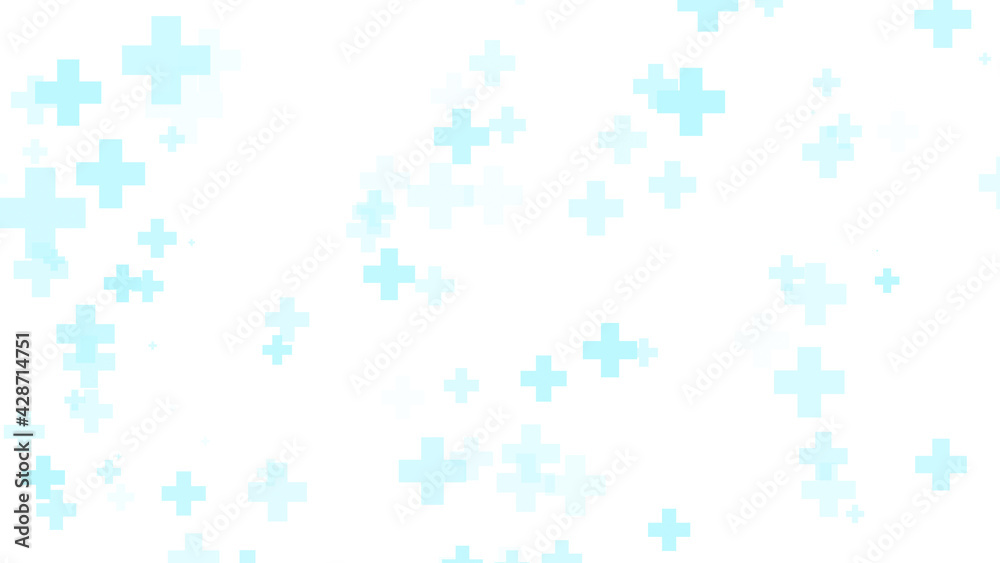 Medical health blue cross pattern white background. Abstract healthcare technology and science concept.