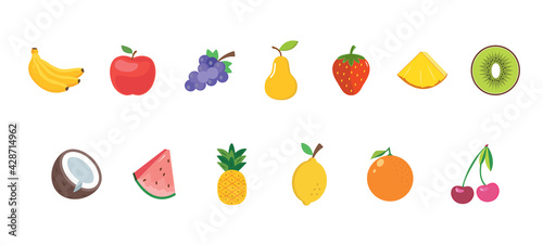Fruit icons vector illustration