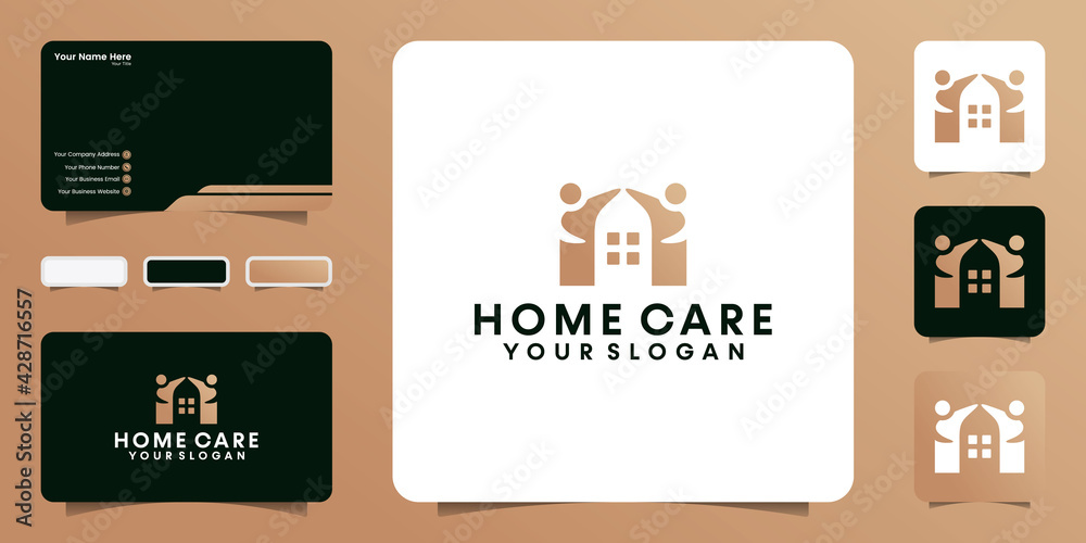Fototapeta premium House Care logo Template, Medical House Logo design and business card