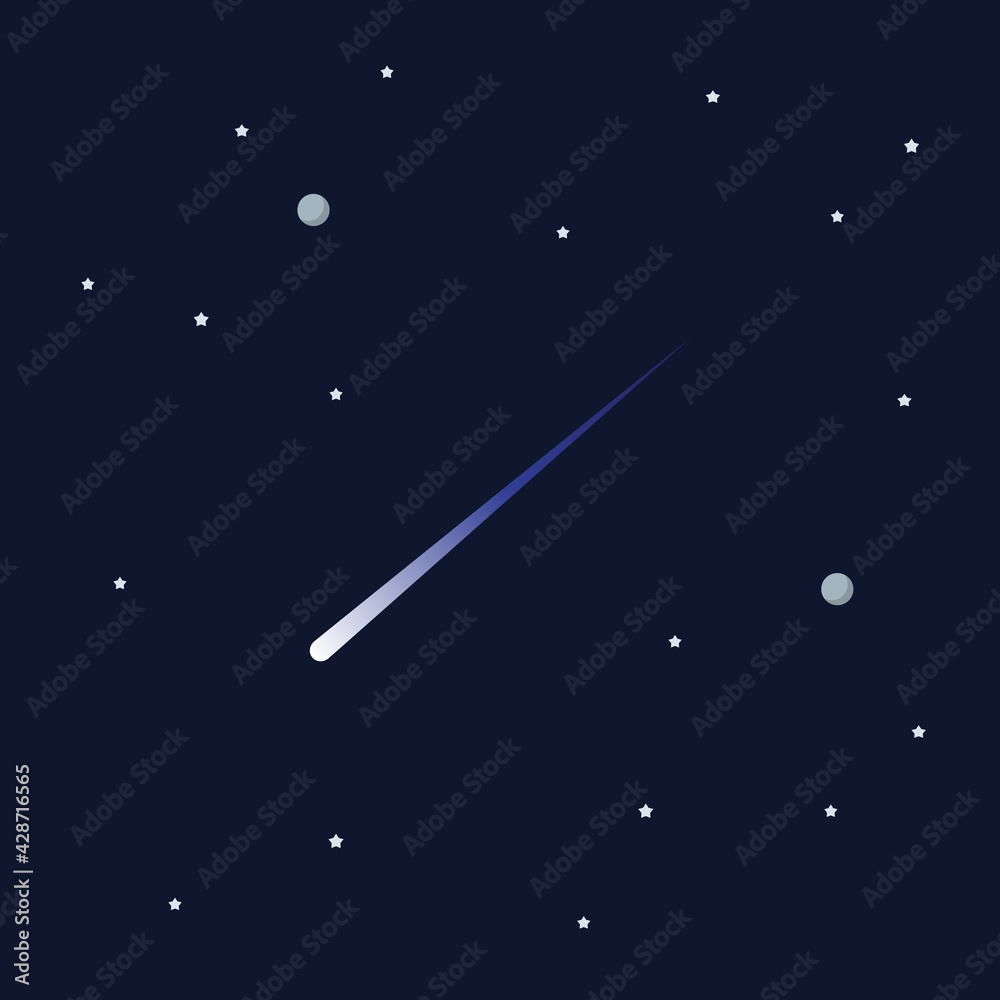 Comet on space background Comet on space background
