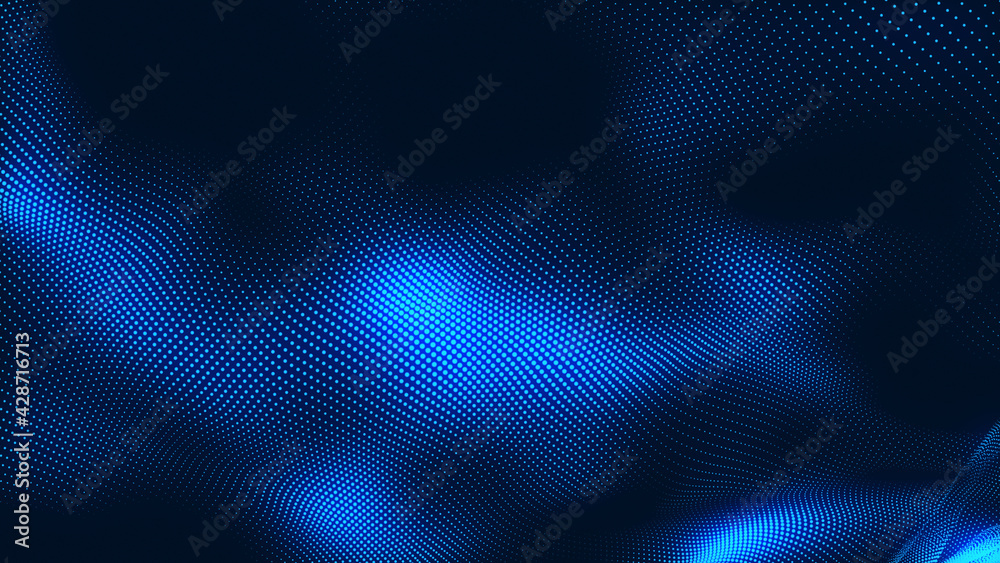 Dot white blue wave light screen gradient texture background. Abstract technology big data digital background. 3d rendering. Dot white blue wave light screen gradient texture background. Abstract technology big data digital background. 3d rendering.