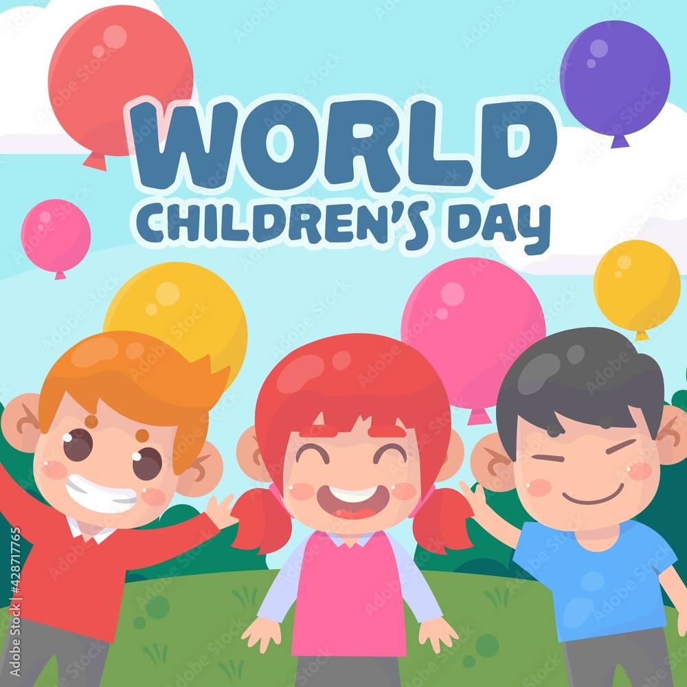 Cartoon world children's day illustration Cartoon world children's day illustration