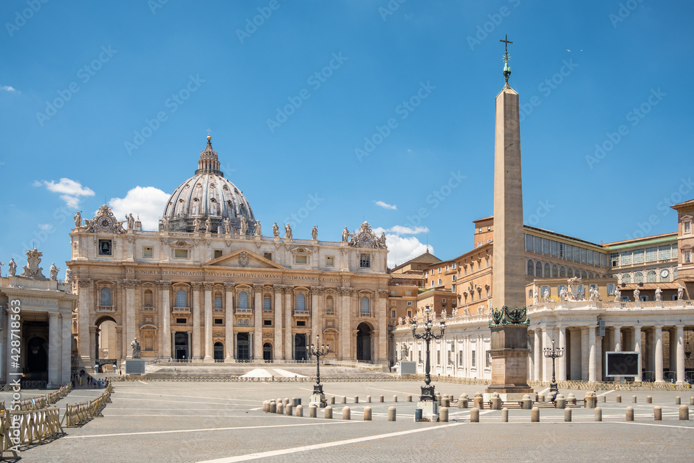 St. Peter square in Vatican city center of Rome Italy