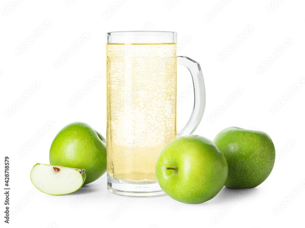 Mug of apple cider on white background Mug of apple cider on white background