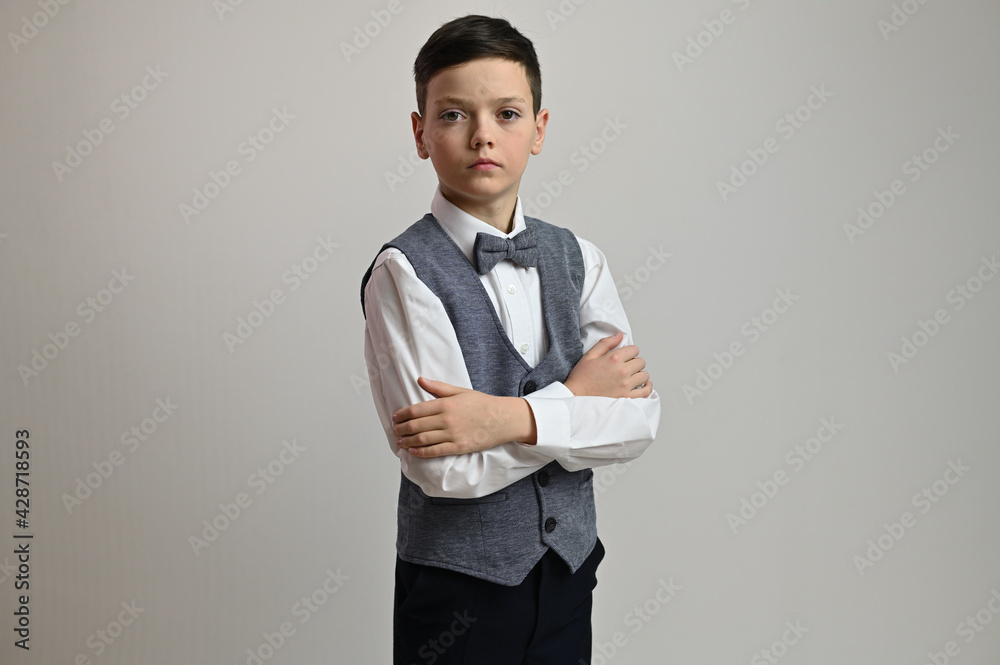 Portrait of an artistic caucasian teenager on a white background Portrait of an artistic caucasian teenager on a white background