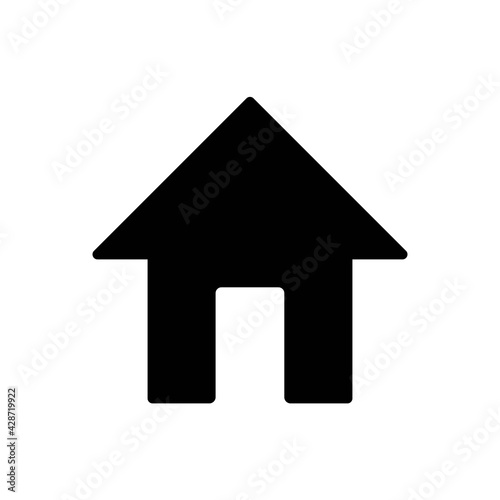 Home or house page thin line icon in solid black. Return to home page. Trendy flat style isolated symbol, sign for: illustration, outline, logo, mobile, app, emblem, design, web, ui, ux. Vector EPS 10
