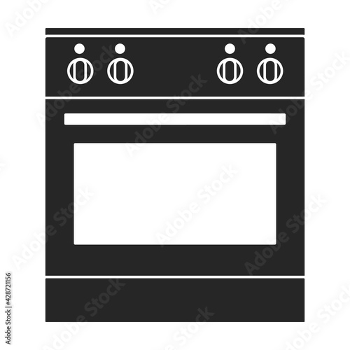 Oven vector black icon. Vector illustration stove on white background. Isolated black illustration icon of oven and stove.