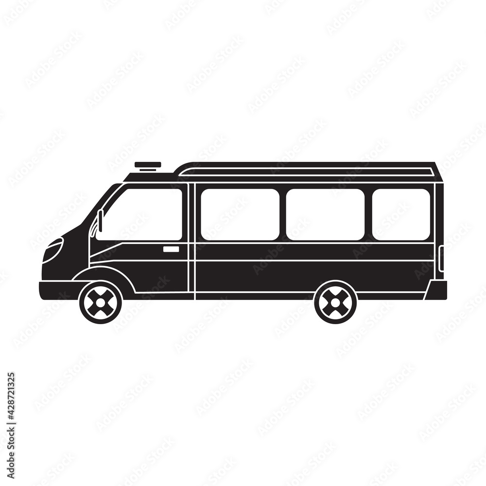 Ambulance car vector black icon. Vector illustration emergency car on white background. Isolated black illustration icon of ambulance emergency.