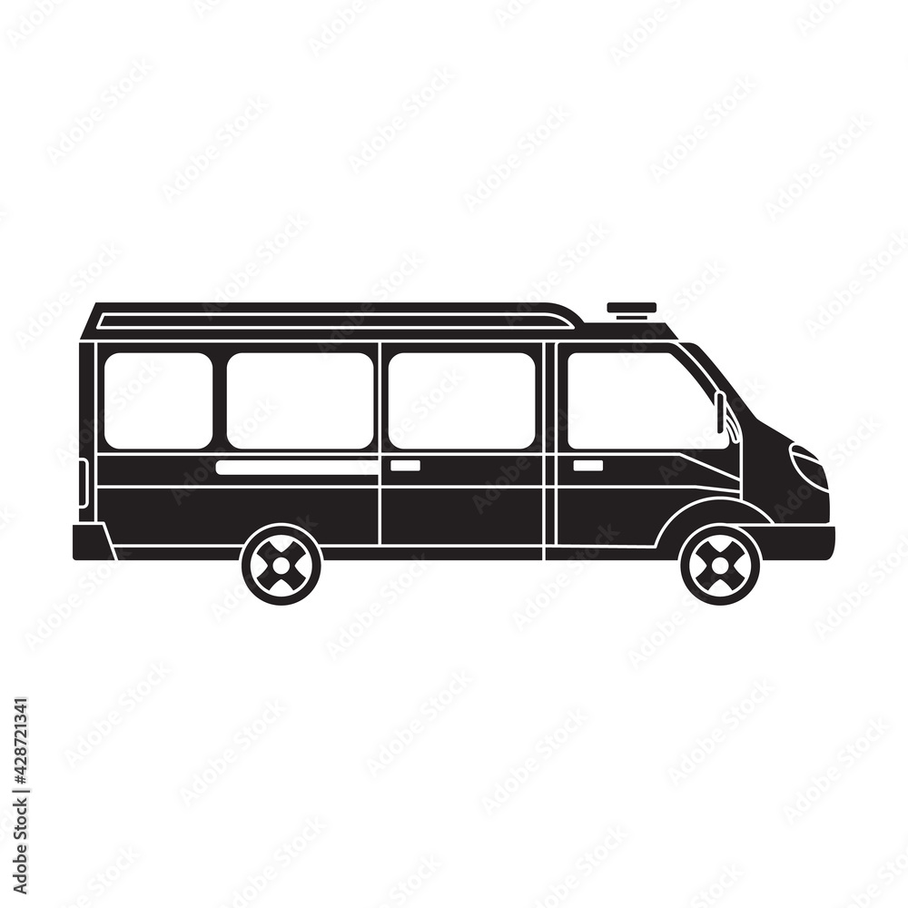 Ambulance car vector black icon. Vector illustration emergency car on white background. Isolated black illustration icon of ambulance emergency.