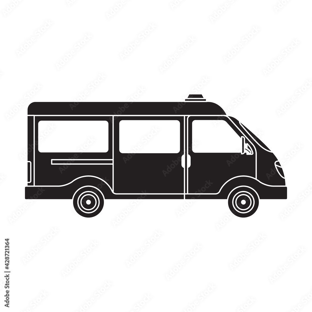 Ambulance car vector black icon. Vector illustration emergency car on white background. Isolated black illustration icon of ambulance emergency.