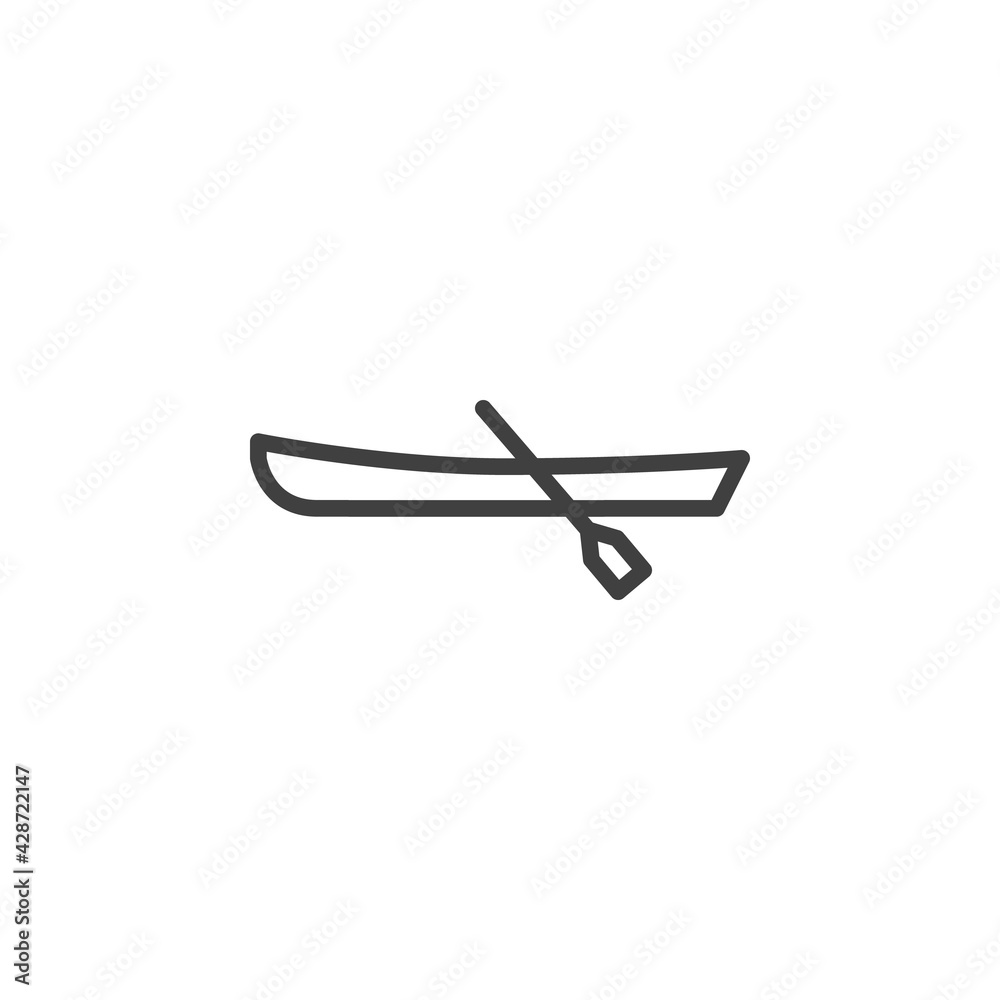 Row boat line icon Row boat line icon