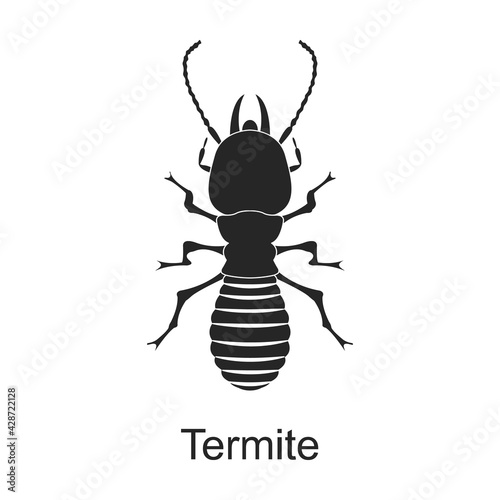Termite vector black icon. Vector illustration pest insect termite on white background. Isolated black illustration icon of pest insect.