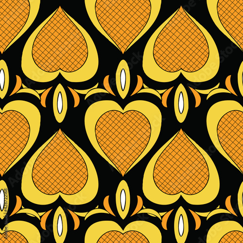 Vector black background Brittany celtic, Breton trational folklore symbols seamless pattern. Seamless pattern background