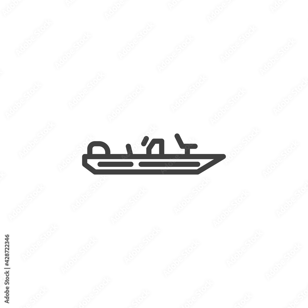 Fishing boat line icon Fishing boat line icon