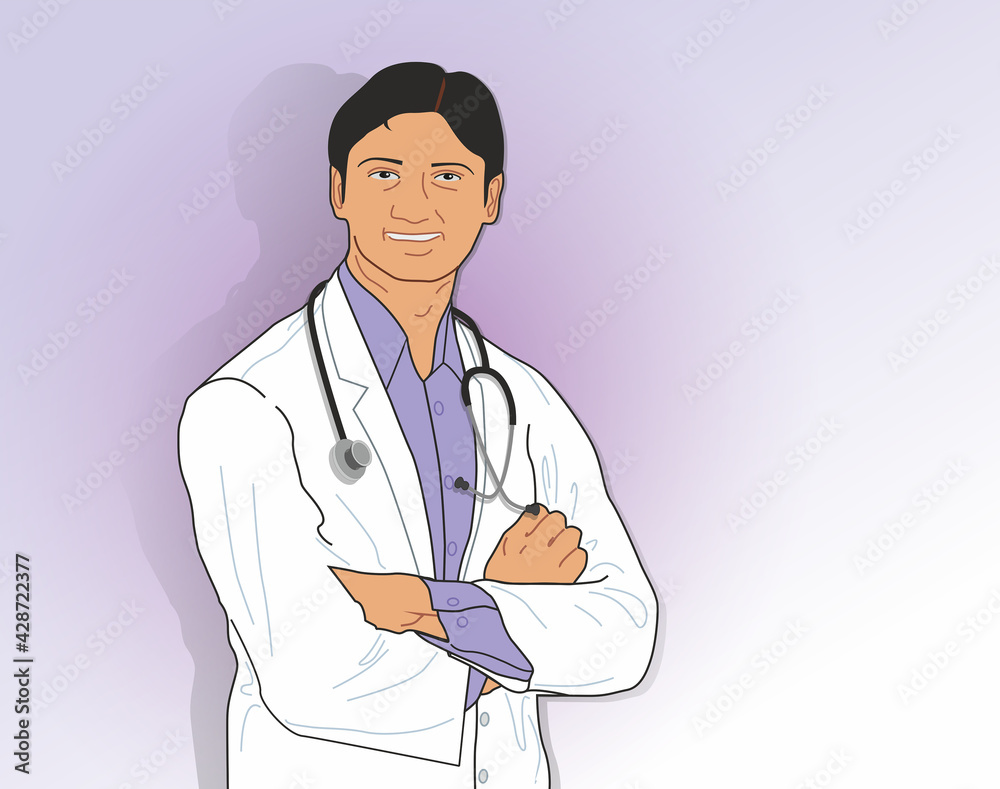 An Illustration of Doctor with smile face. An Illustration of Doctor with smile face.