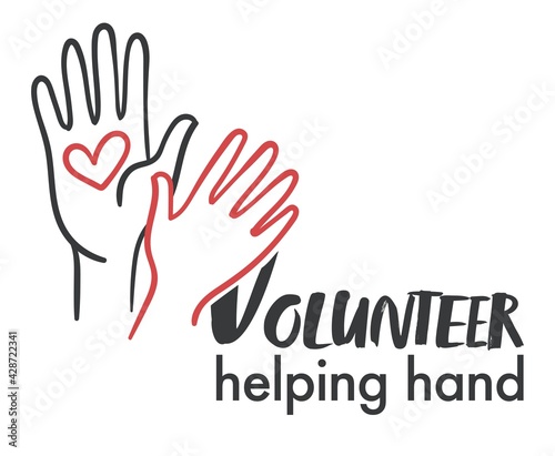 Volunteer helping hand, volunteering organization