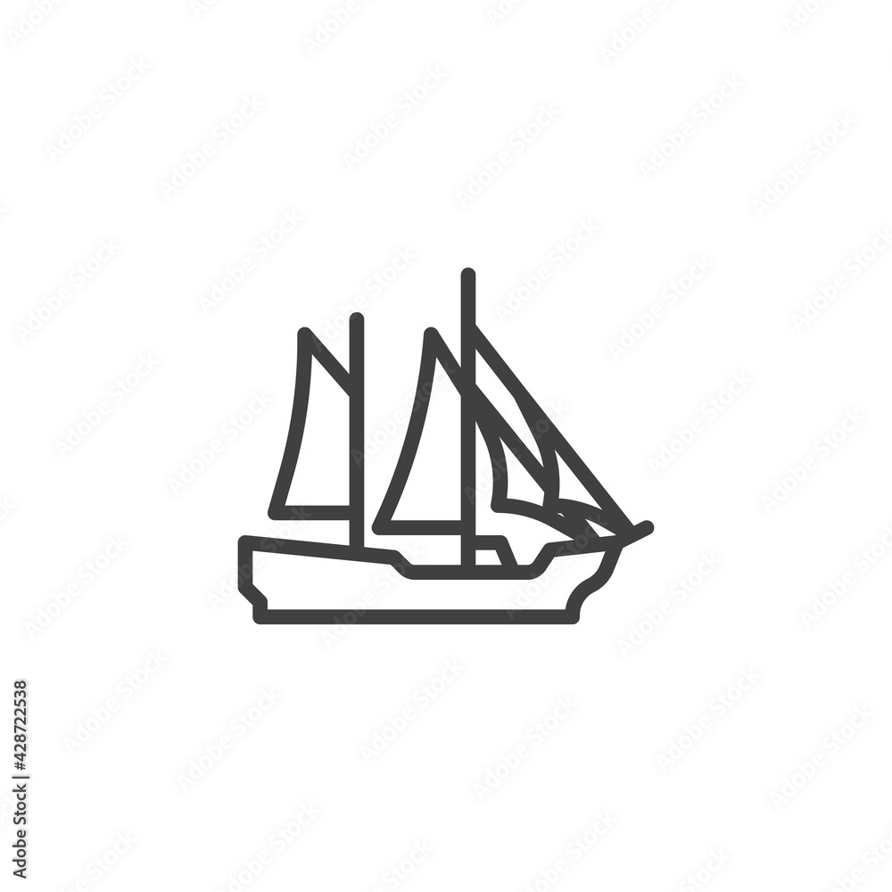 Sailboat line icon Sailboat line icon