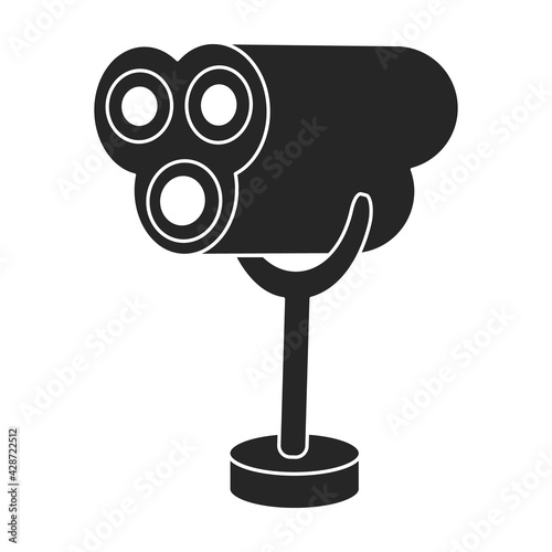 Camera video vector black icon. Vector illustration cctv on white background. Isolated black illustration icon of camer video.