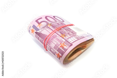 Euro banknotes in bundle