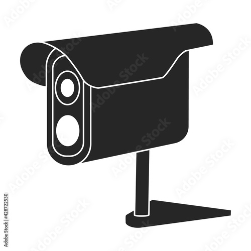 Camera video vector black icon. Vector illustration cctv on white background. Isolated black illustration icon of camer video.
