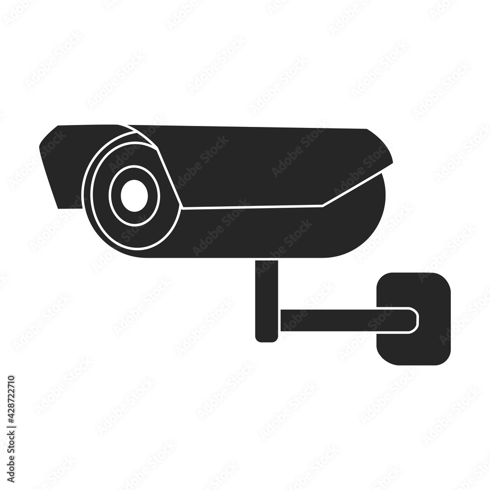 Camera video vector black icon. Vector illustration cctv on white background. Isolated black illustration icon of camer video. Camera video vector black icon. Vector illustration cctv on white background. Isolated black illustration icon of camer video.