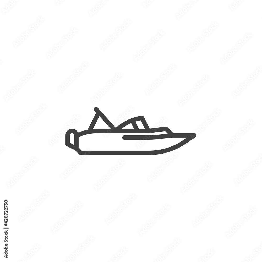 Fishing boat line icon Fishing boat line icon