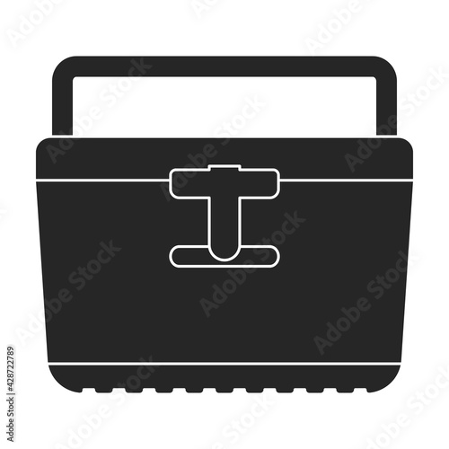 Box ice vector black icon. Vector illustration freezer on white background. Isolated black illustration icon of box ice.
