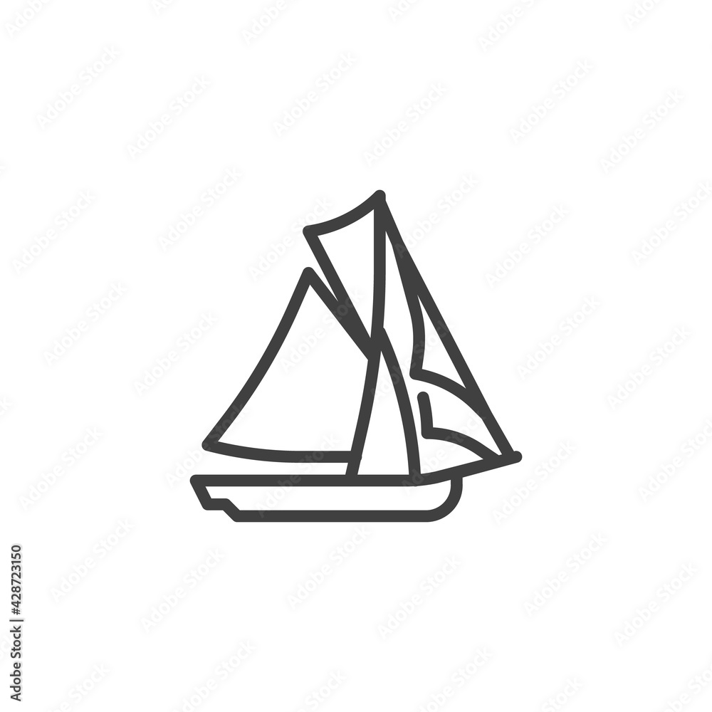Sailing boat line icon Sailing boat line icon