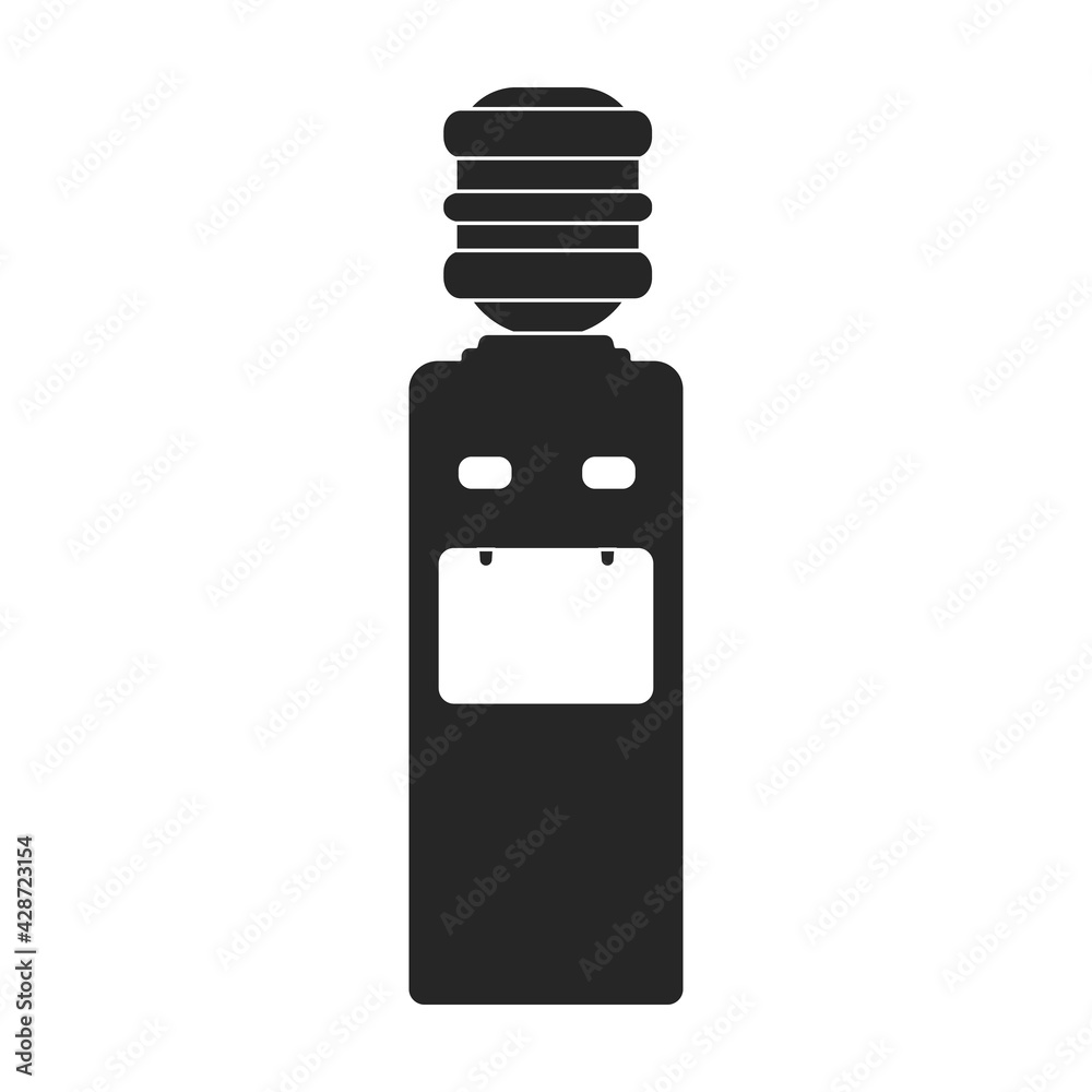 Water cooler vector black icon. Vector illustration bottle on white ...