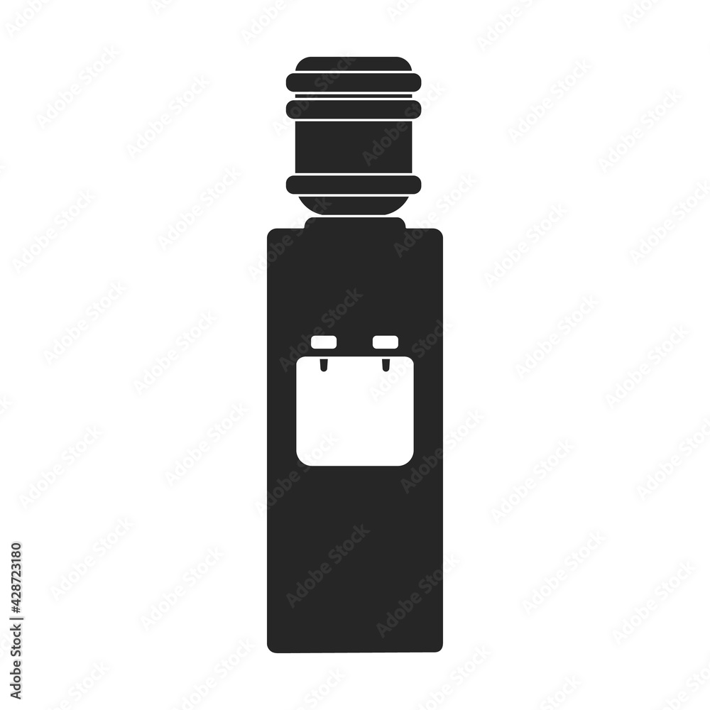 Water cooler vector black icon. Vector illustration bottle on white background. Isolated black illustration icon of water coler.