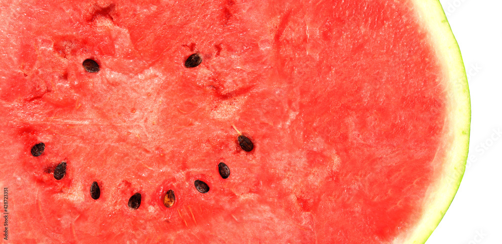 Red ripe sweet watermelon with smiling face from out of seeds Red ripe sweet watermelon with smiling face from out of seeds