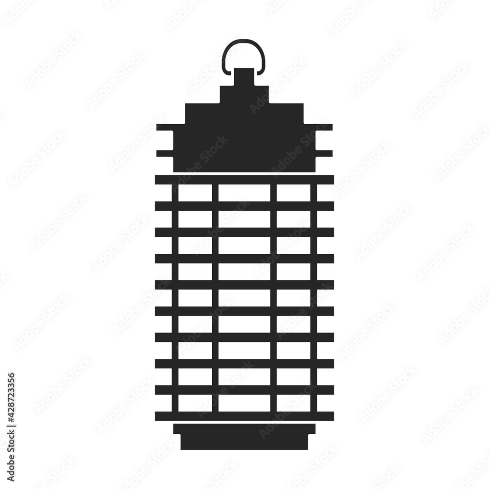 Trap for insect vector black icon. Vector illustration trap for bag on white background. Isolated black illustration icon of lamp insect.