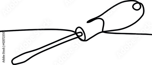  Screwdriver Hand tool fix minimal concept one line