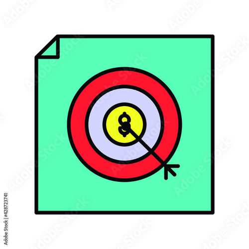 Money dart poster llustration. modern simple vector icon, flat graphic symbol in trendy flat design style. wallpaper. lockscreen. pattern. frame, background, backdrop, sign, logo.